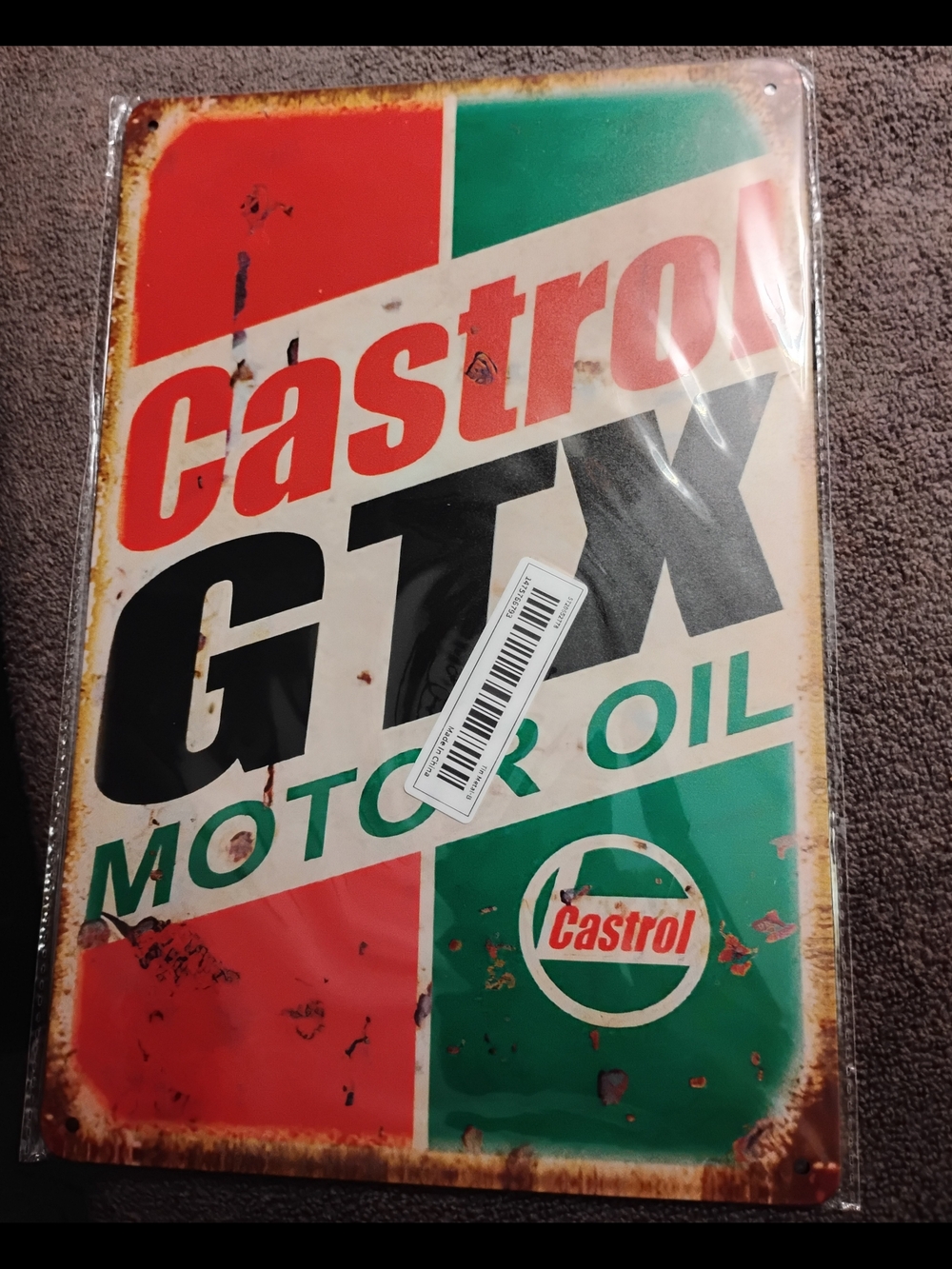 Vintage-Style Castrol GTX Motor Oil Metal Tin Sign – Garage Wall Art Decor
